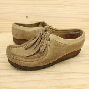 Clarks Wallabee Women's Comfort Shoes Sz 6.5 Tan Suede Cottagecore Oxfords